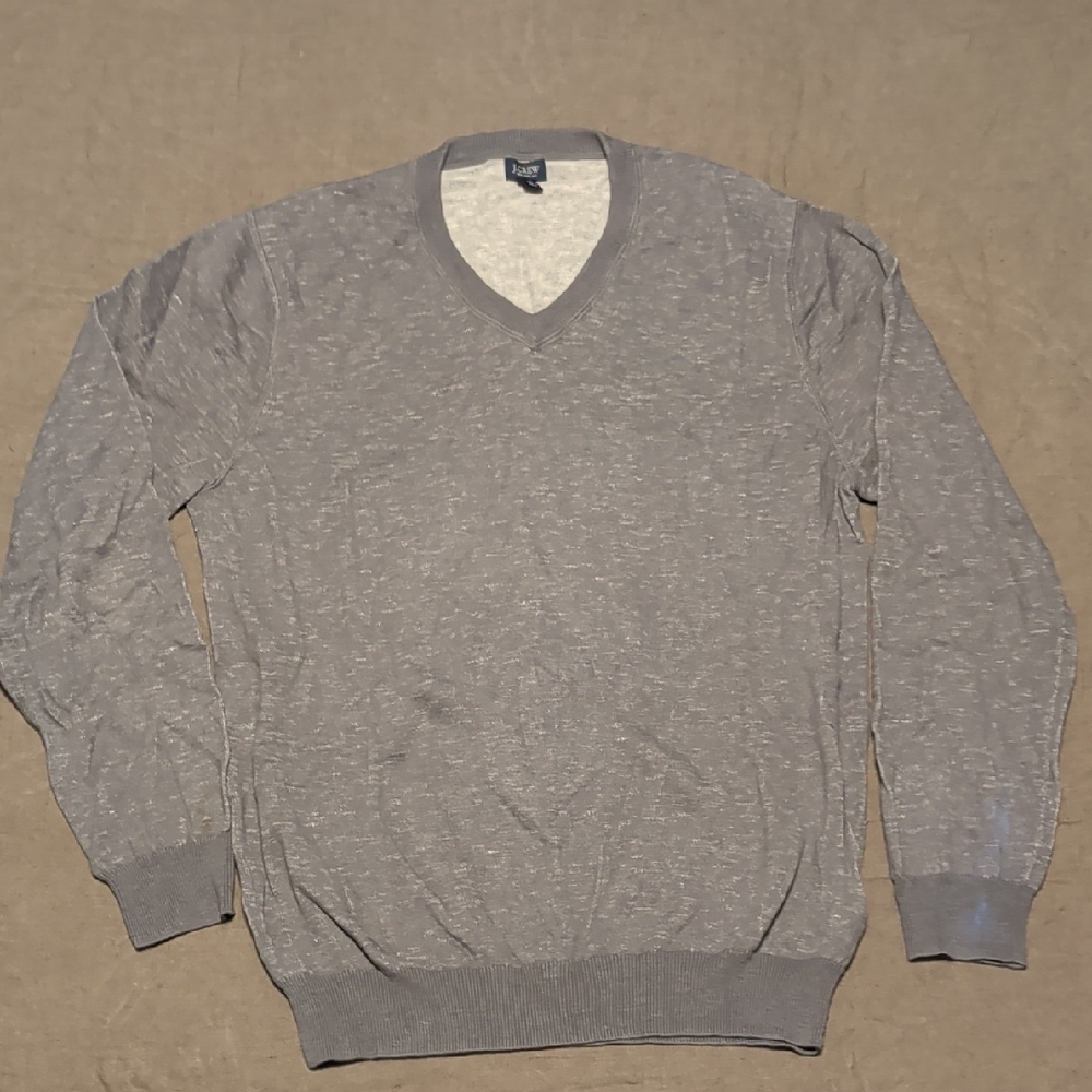 J. Crew Men's Gray V-Neck Sweater